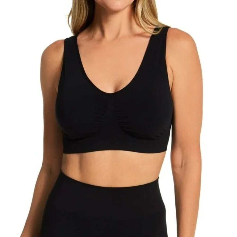 Rhonda Shear Cotton Blend Ahh Bra with Removable Pads Size Large Leisure 229.17